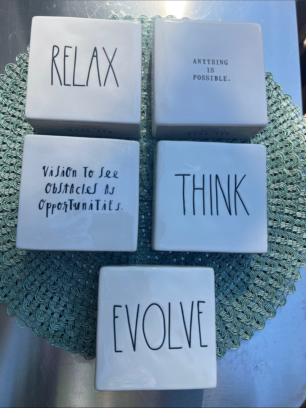 5 piece set double sided inspirational blocks-ideal for work settings
